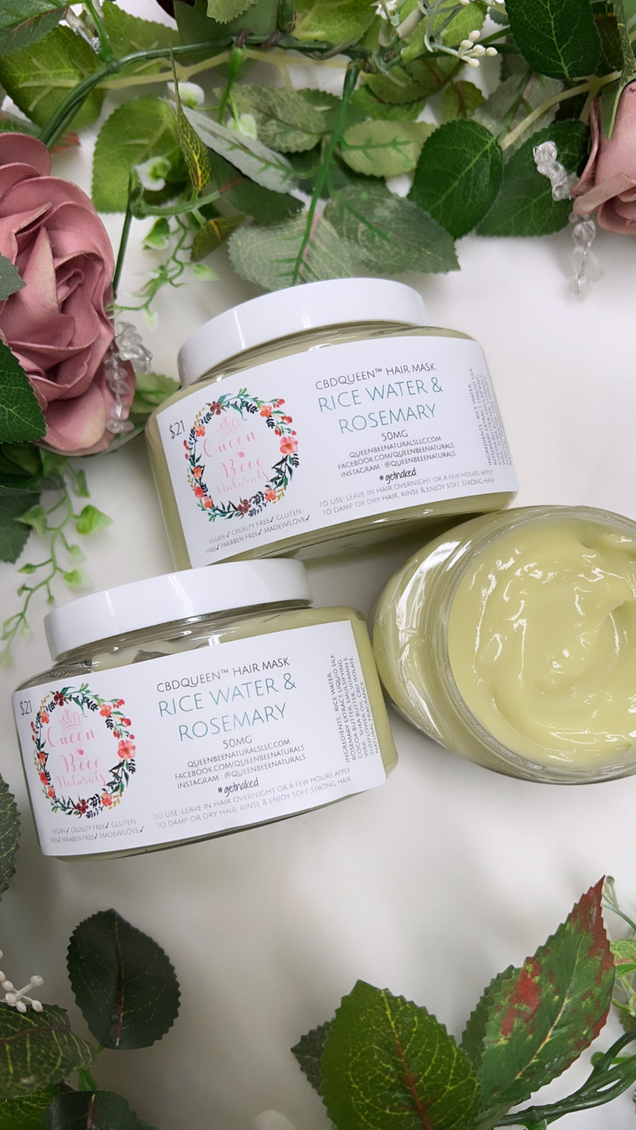 CBDQueen™️ Hair Mask - Ricewater 🍚 & Rosemary 🌱